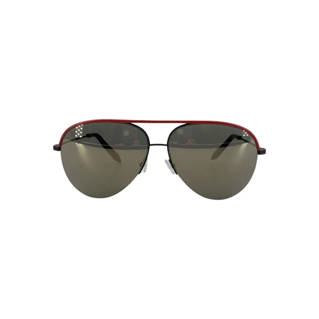 Victoria Beckham Sunglasses Black Leather Good - Front View