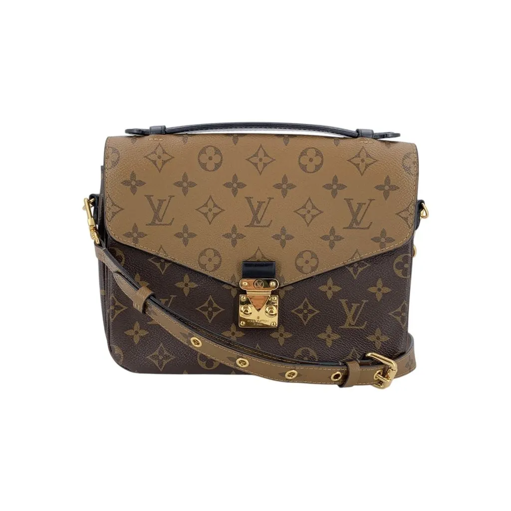Louis Vuitton Shoulder Bag Metis Red Canvas Good - Front View