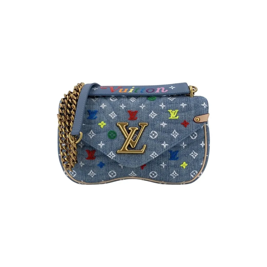 Louis Vuitton Shoulder Bag New Wave Red Denim Good - Front View