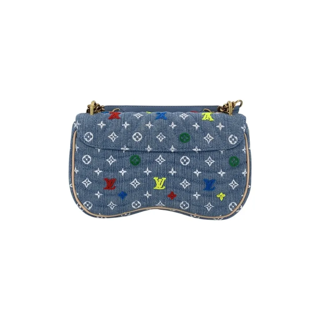 Louis Vuitton Shoulder Bag New Wave Red Denim Good - Inside View