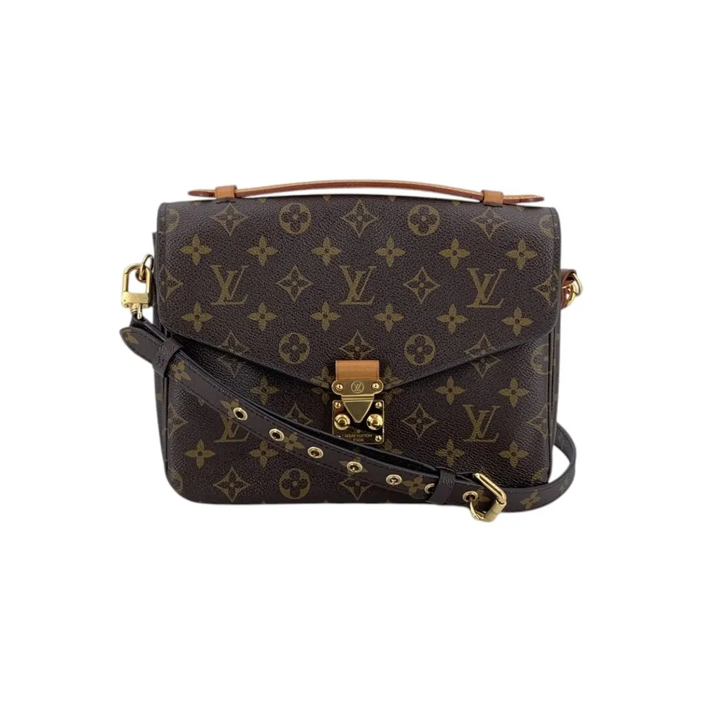 Louis Vuitton Shoulder Bag Metis Brown Canvas Good - Front View