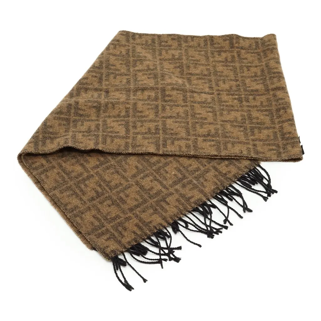 Fendi Scarf Brown Wool Good - Box View