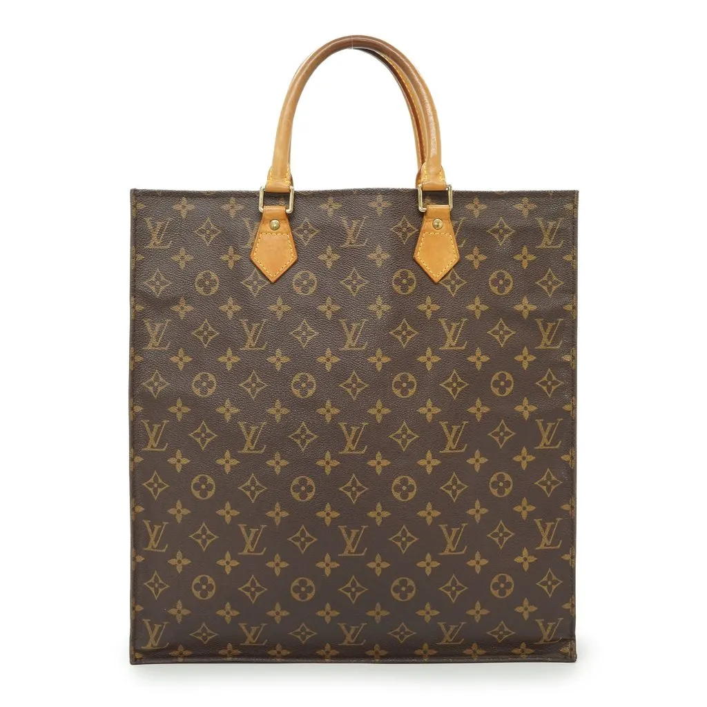 Louis Vuitton Tote Bag Vintage Plat Brown Canvas Good - Front View