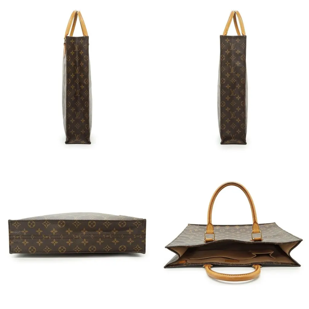 Louis Vuitton Tote Bag Vintage Plat Brown Canvas Good - Inside View