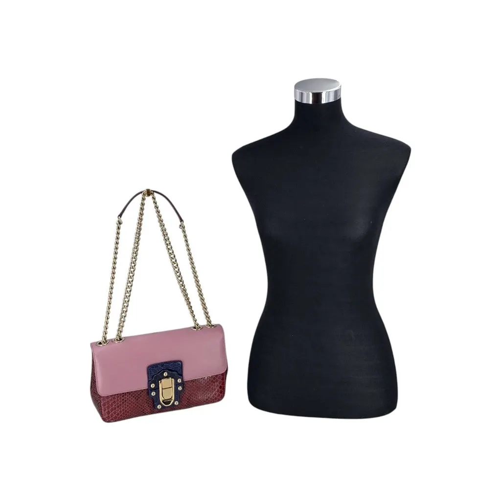 Dolce & Gabbana Shoulder Bag Lucia Navy Leather Good - Back View