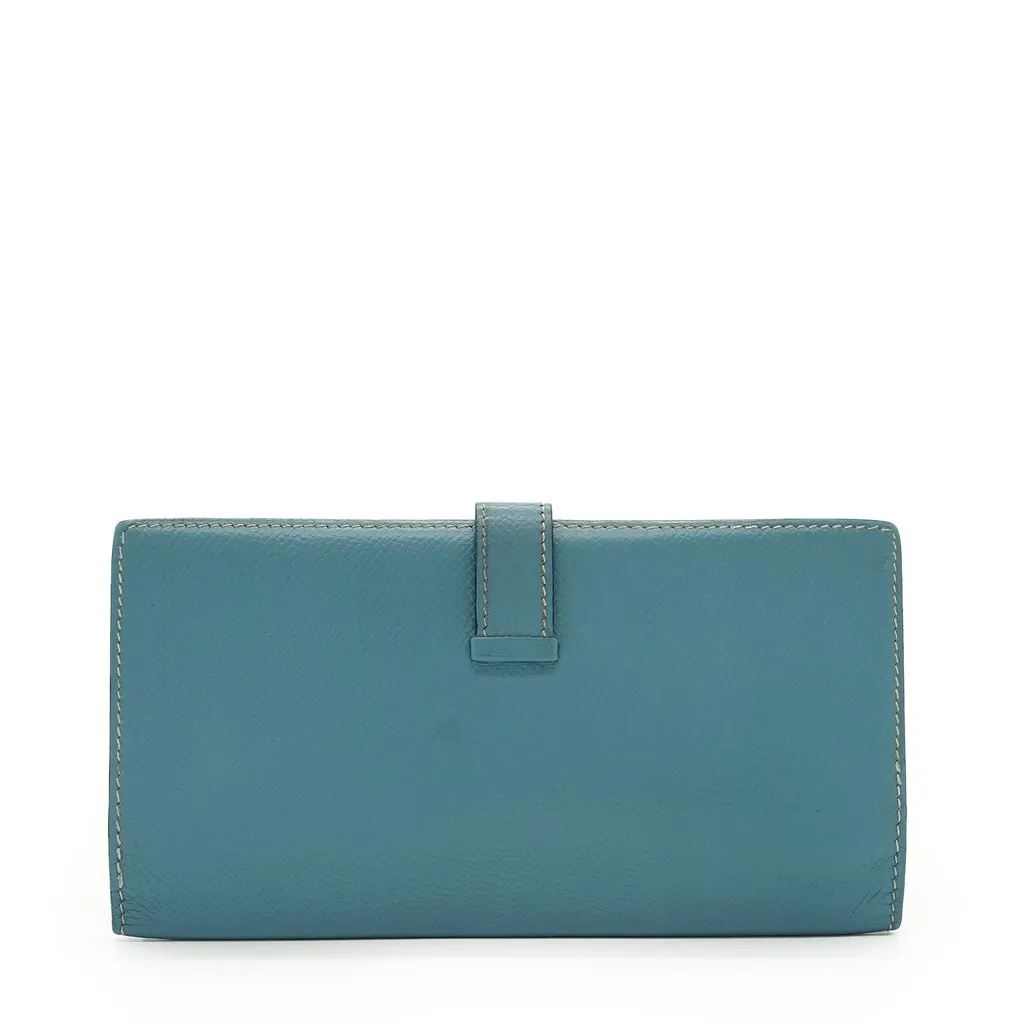 Hermès Wallet Blue Leather Good - Back View