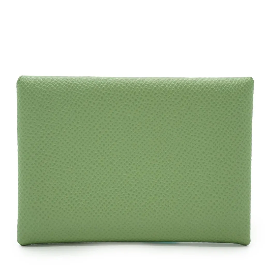 Hermès Wallet Green Leather Good - Back View