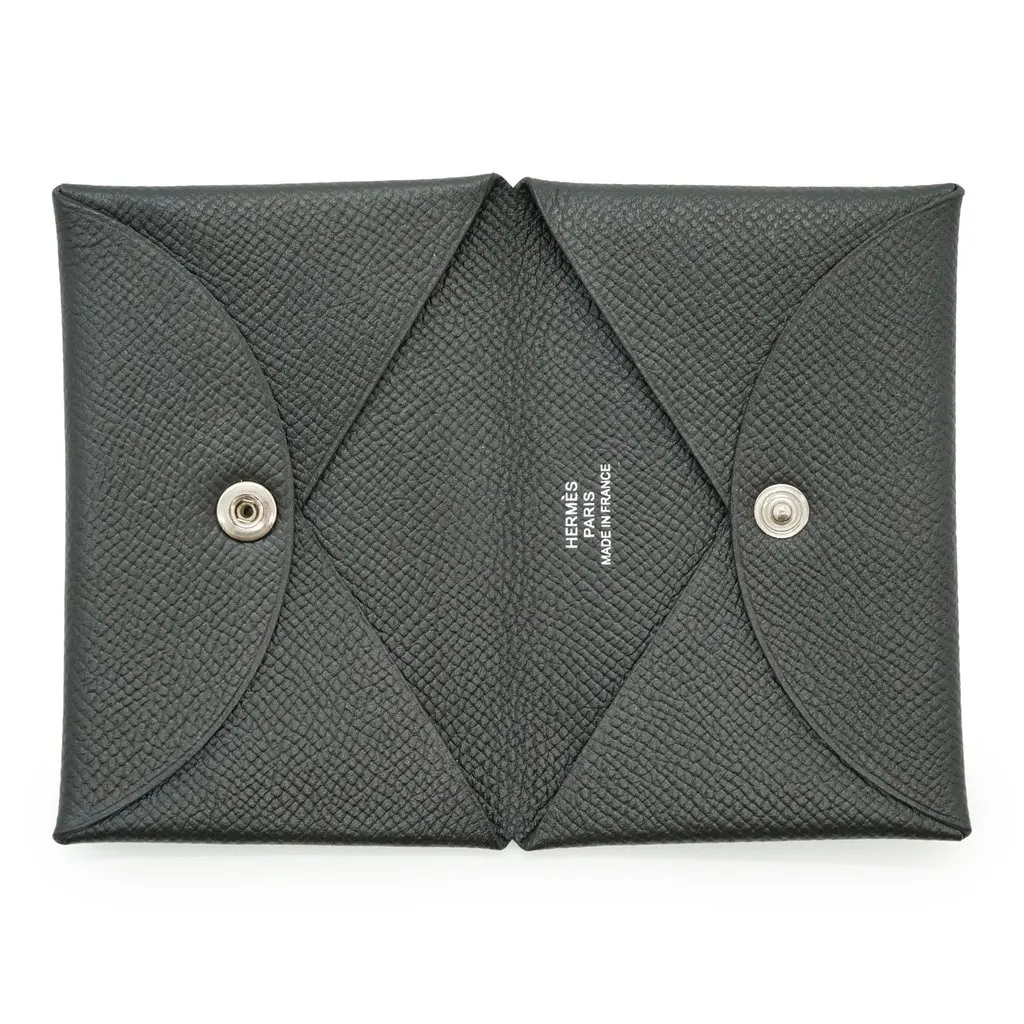 Hermès Wallet Black Leather Good - Model View