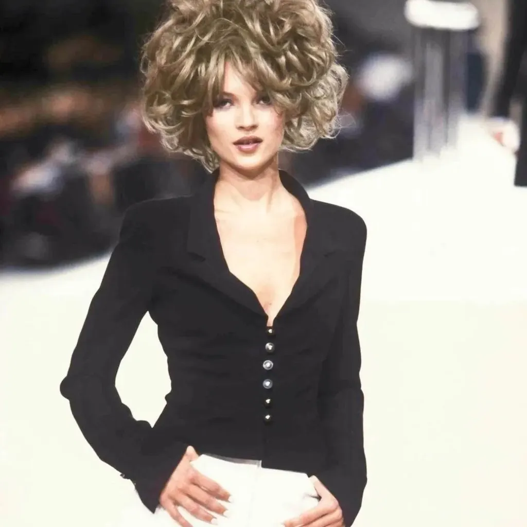 Chanel Spring 1997 Black Wool CC Button Skirt Suit- '90s Black Wool Good - Back View
