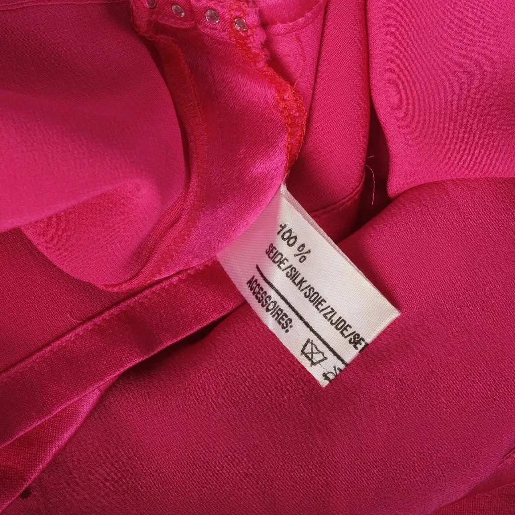 Unsigned Louis Féraud Pink Silk Rhinestone Camisole Top - '90s Pink Silk Good - Box View
