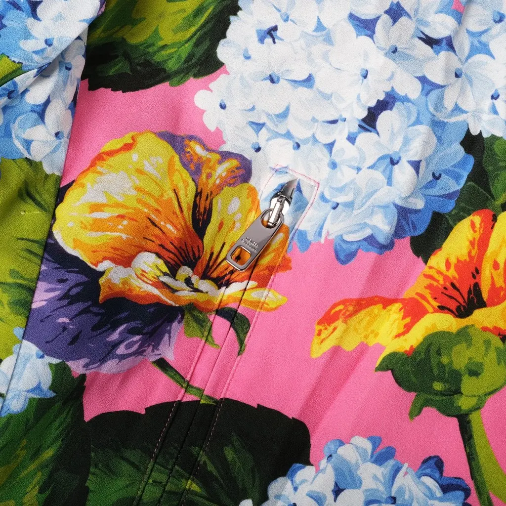 Dolce & Gabbana Pink Floral Print Bomber Jacket - '20s Pink Denim Good - Box View