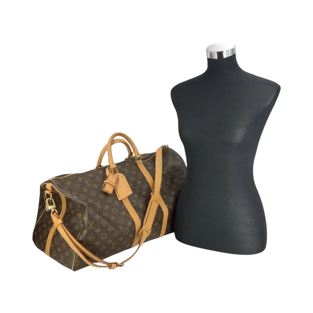 Louis Vuitton Luggage Vintage Keepall Gold Canvas Good - Back View