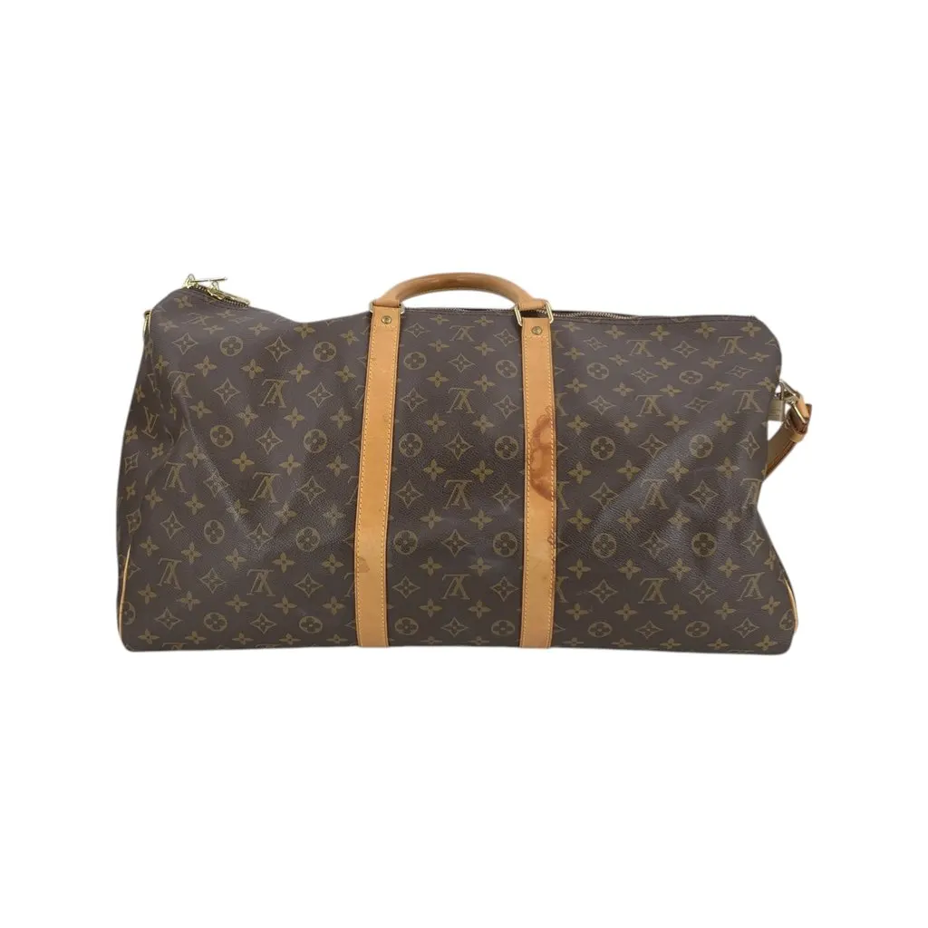 Louis Vuitton Luggage Vintage Keepall Gold Canvas Good - Inside View