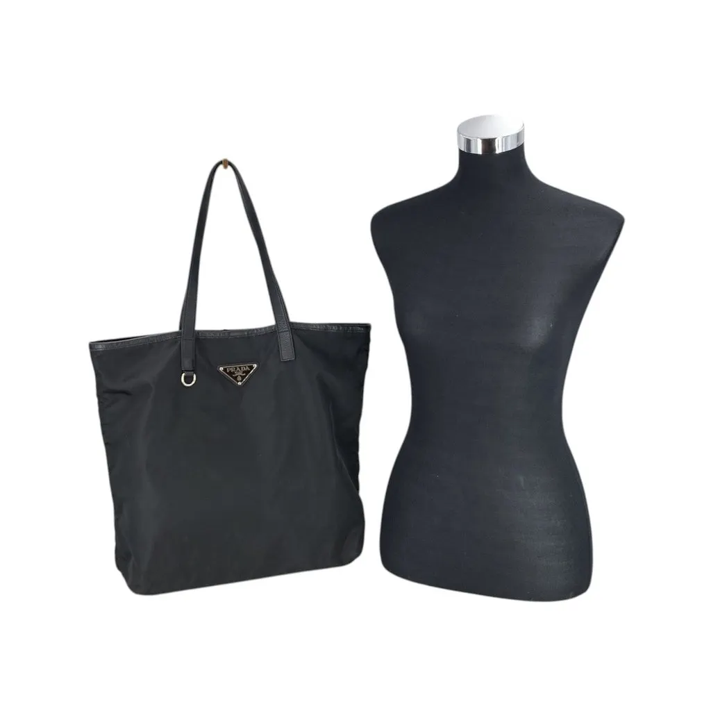 Prada Shoulder Bag Tessuto Black Polyamide Good - Back View