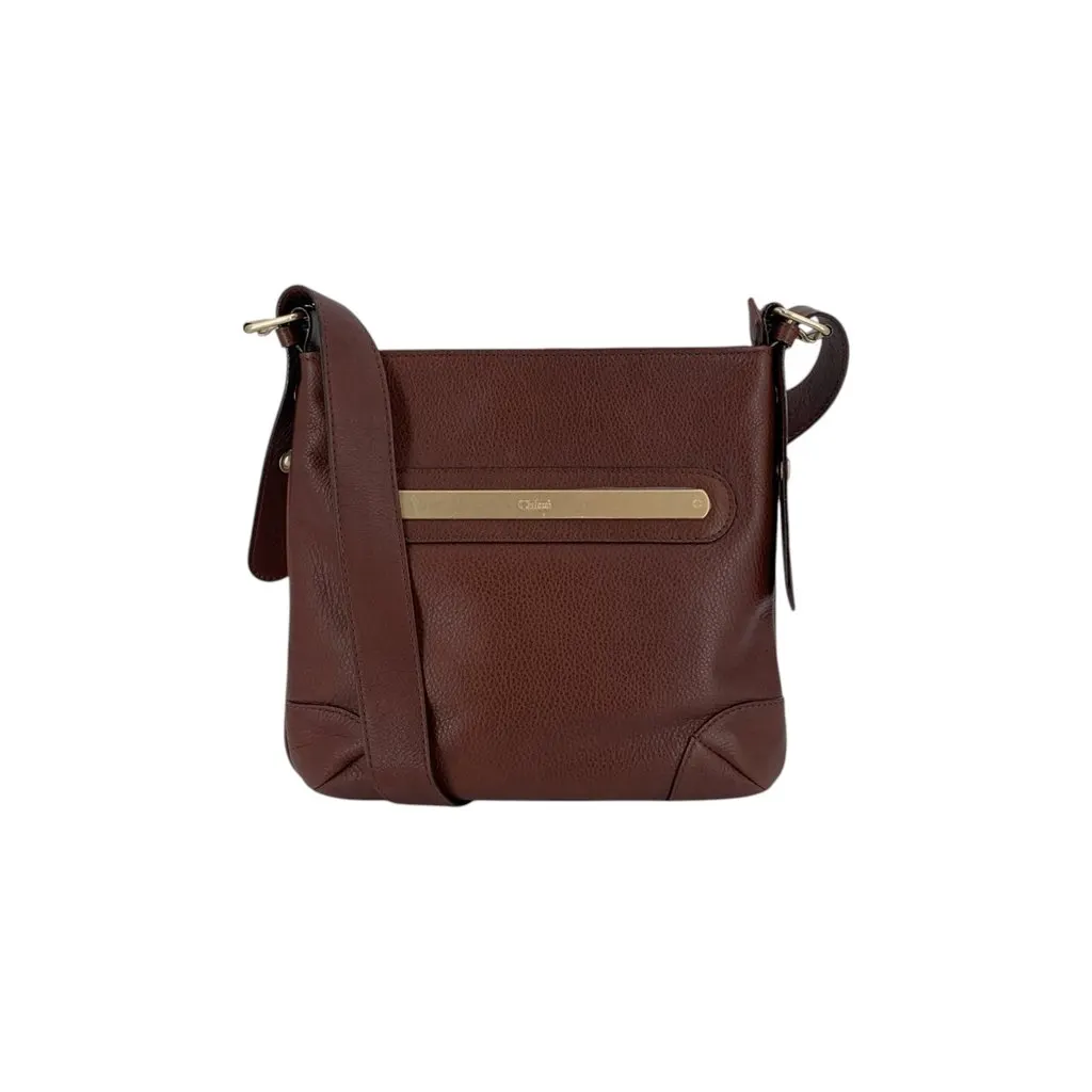Chloé Shoulder Bag Chloe Messenger Brown Leather Good - Front View