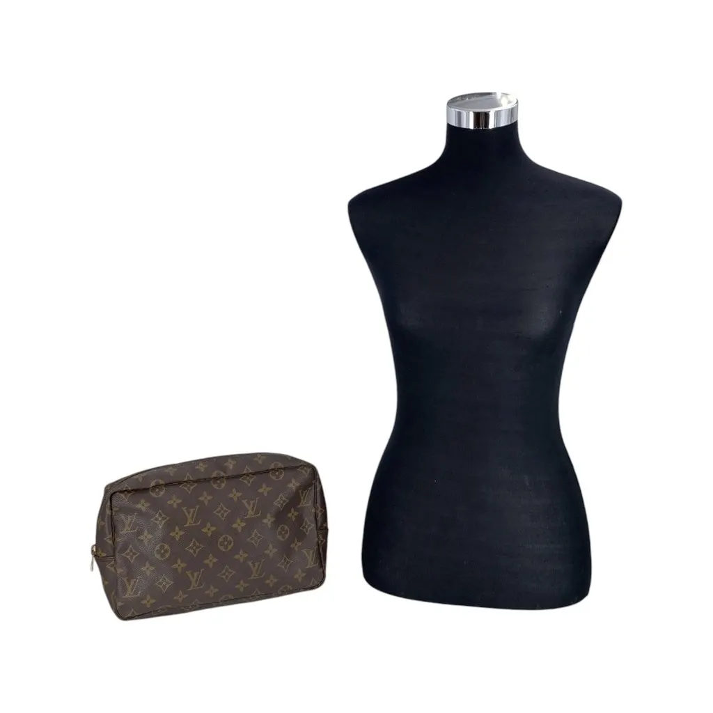 Louis Vuitton Clutch Bag Vintage Trousse de Toilette Brown Canvas Good - Back View