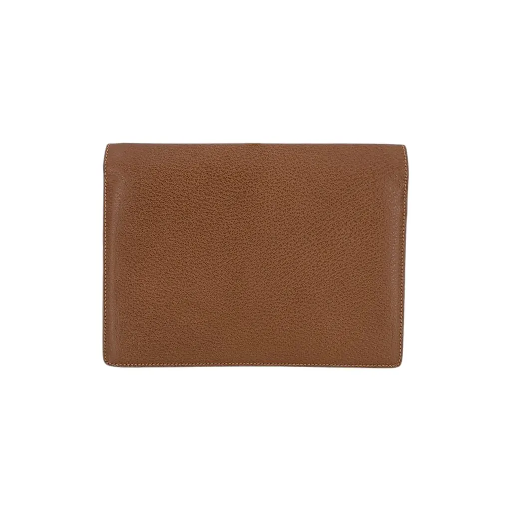 Gucci Clutch Bag Vintage Key Lock Clutch Brown Leather Good - Inside View