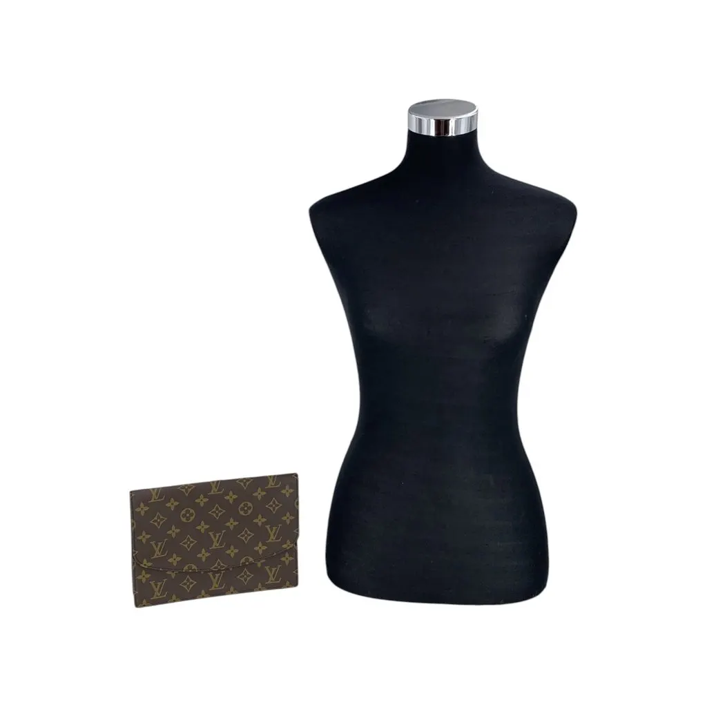 Louis Vuitton Clutch Bag Vintage Pochette Lava 23 Brown Canvas Good - Back View