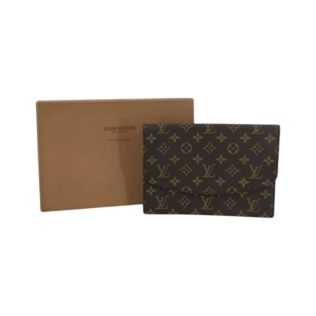 Louis Vuitton Clutch Bag Vintage Pochette Lava 23 Brown Canvas Good - Inside View