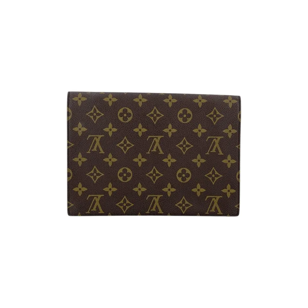 Louis Vuitton Clutch Bag Vintage Pochette Lava 23 Brown Canvas Good - Model View