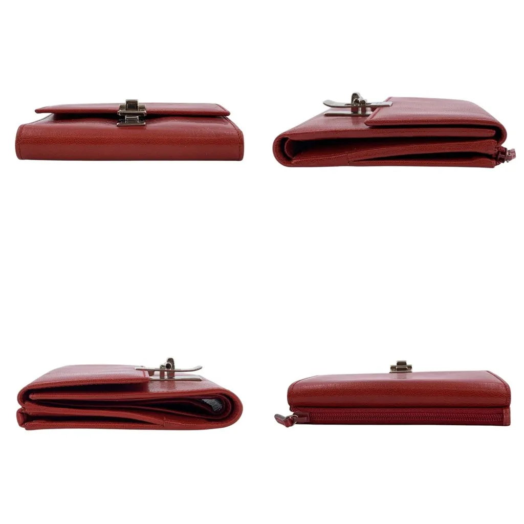 Gucci Wallet Red Leather Good - Model View