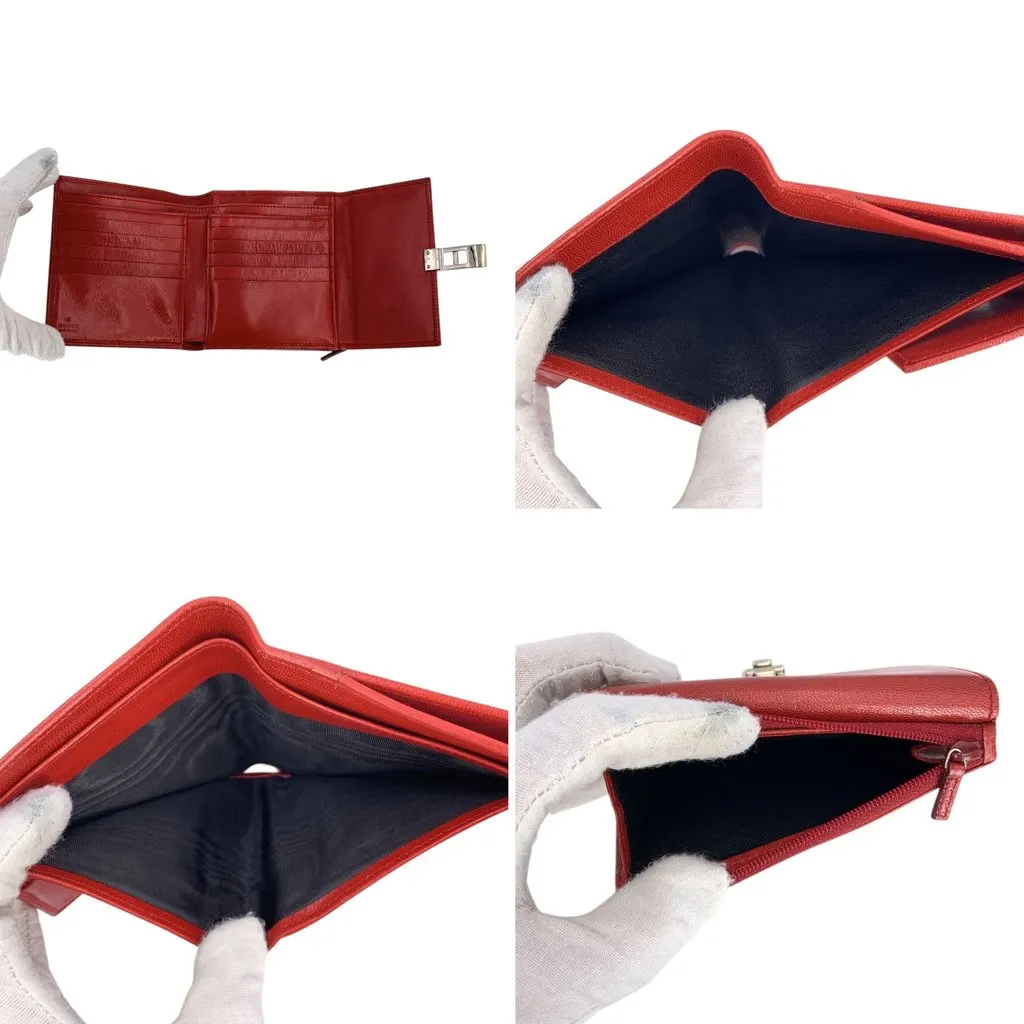 Gucci Wallet Red Leather Good - Box View