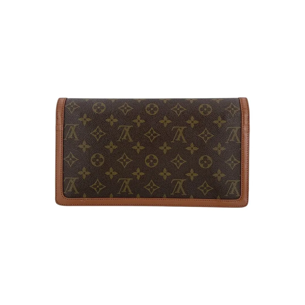 Louis Vuitton Clutch Bag Vintage Pochette Dame GM Brown Canvas Good - Inside View