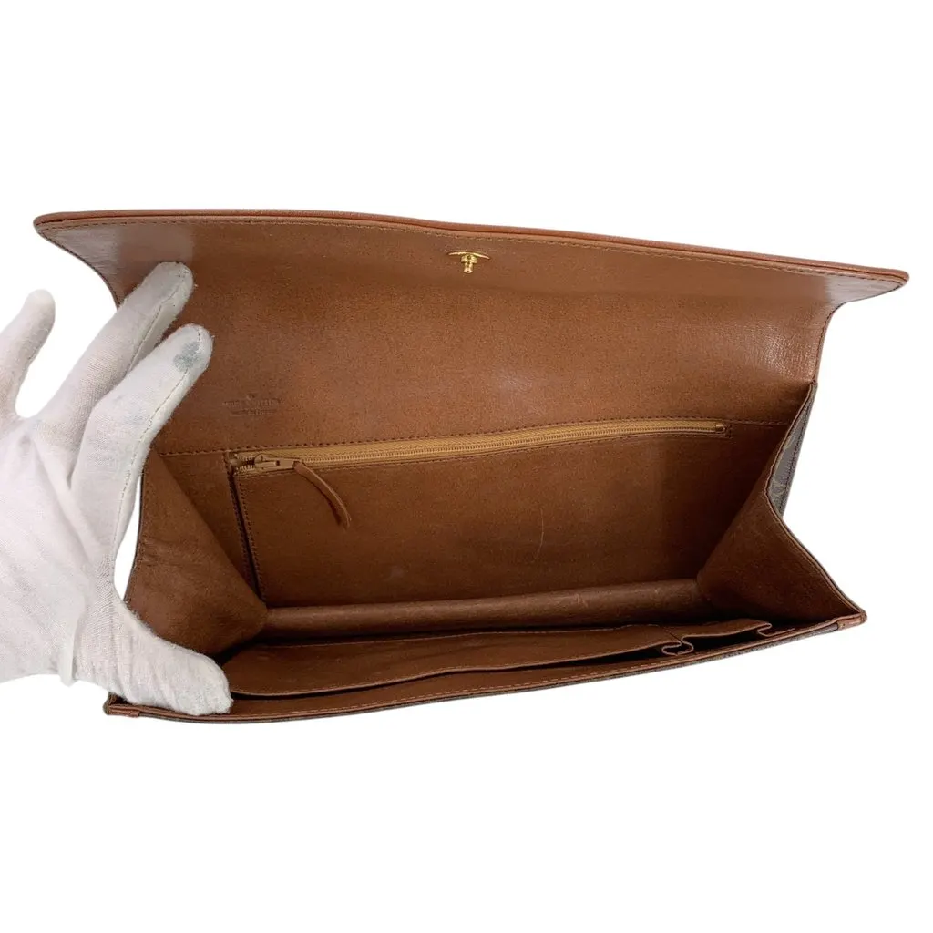 Louis Vuitton Clutch Bag Vintage Pochette Dame GM Brown Canvas Good - Box View