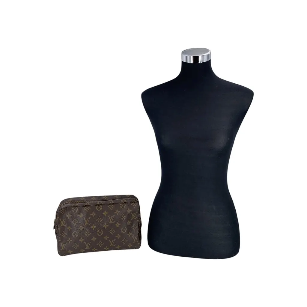 Louis Vuitton Clutch Bag Vintage Trousse de Toilette Brown Canvas Good - Back View
