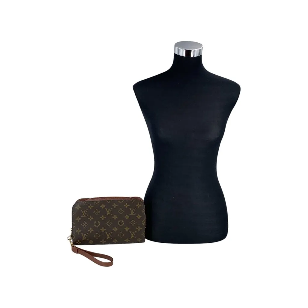 Louis Vuitton Clutch Bag Orsay Brown Canvas Good - Back View