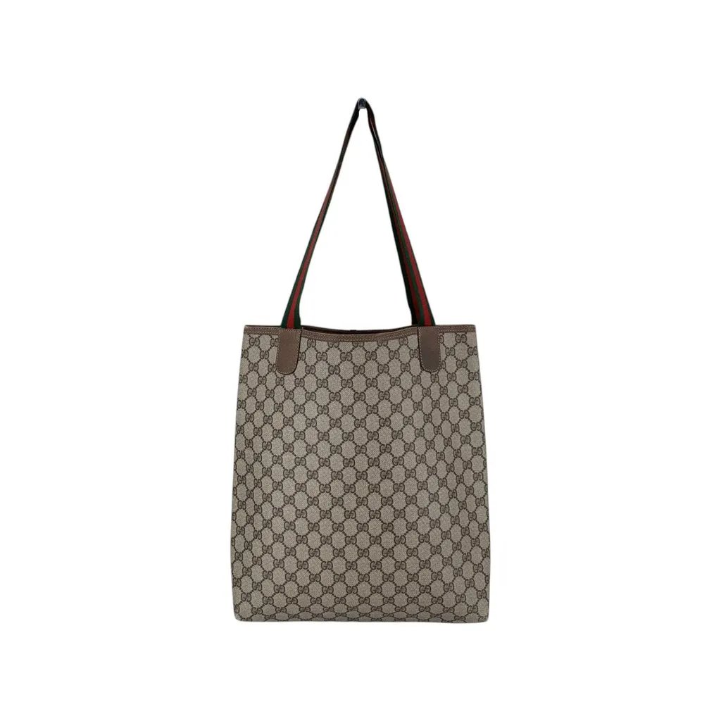 Gucci Tote Bag Vintage Ophidia Shopping Brown Canvas Good - Inside View