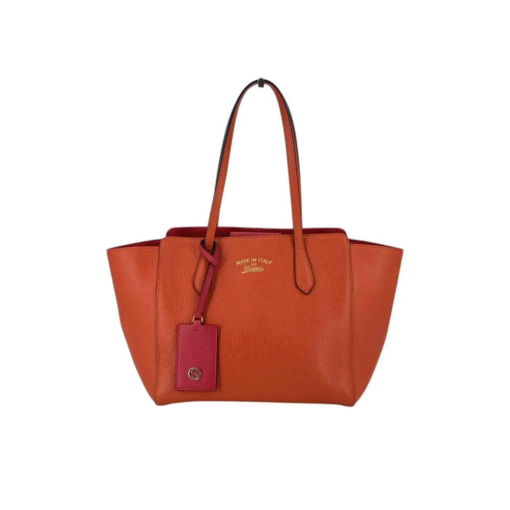 Gucci Tote Bag Swing Red Leather Good - Front View