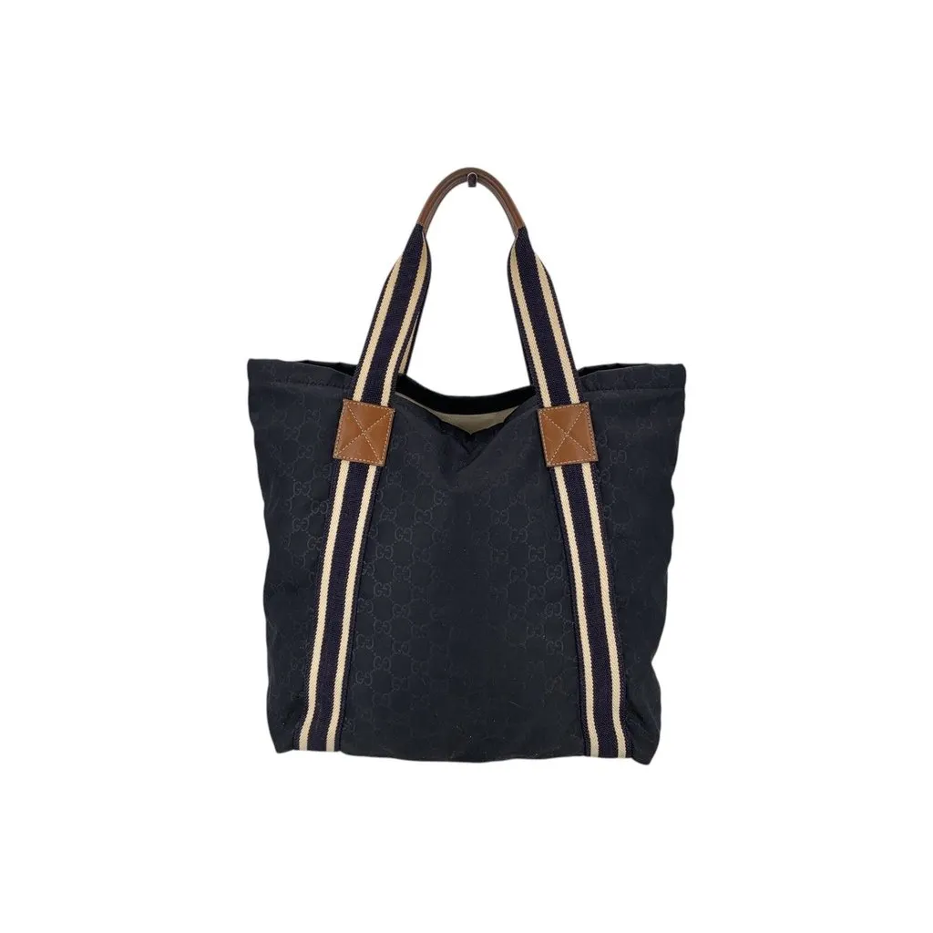 Gucci Tote Bag GG Nylon Black Polyamide Good - Inside View
