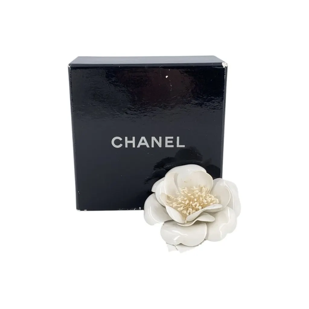 Chanel Brooch Camel Leather Good - Back View