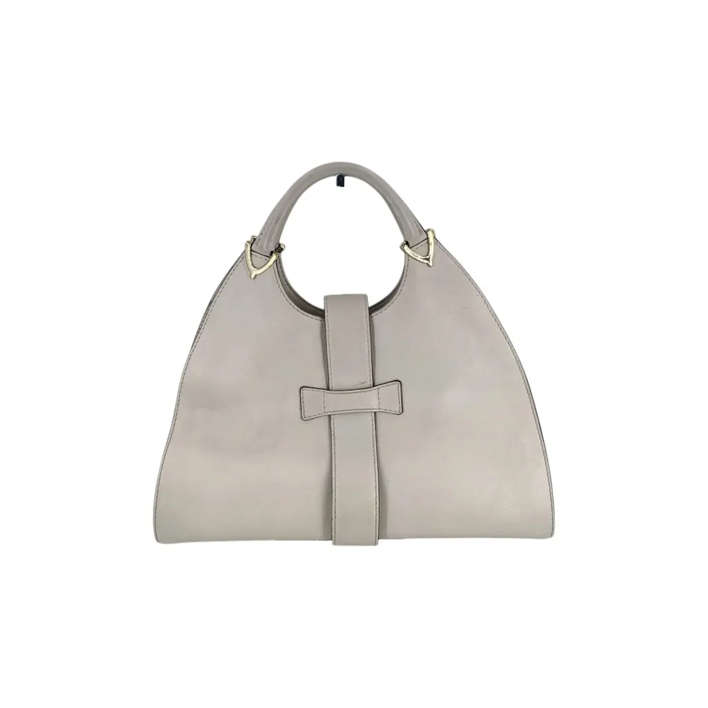 Gucci Handbag Stirrup White Leather Good - Inside View