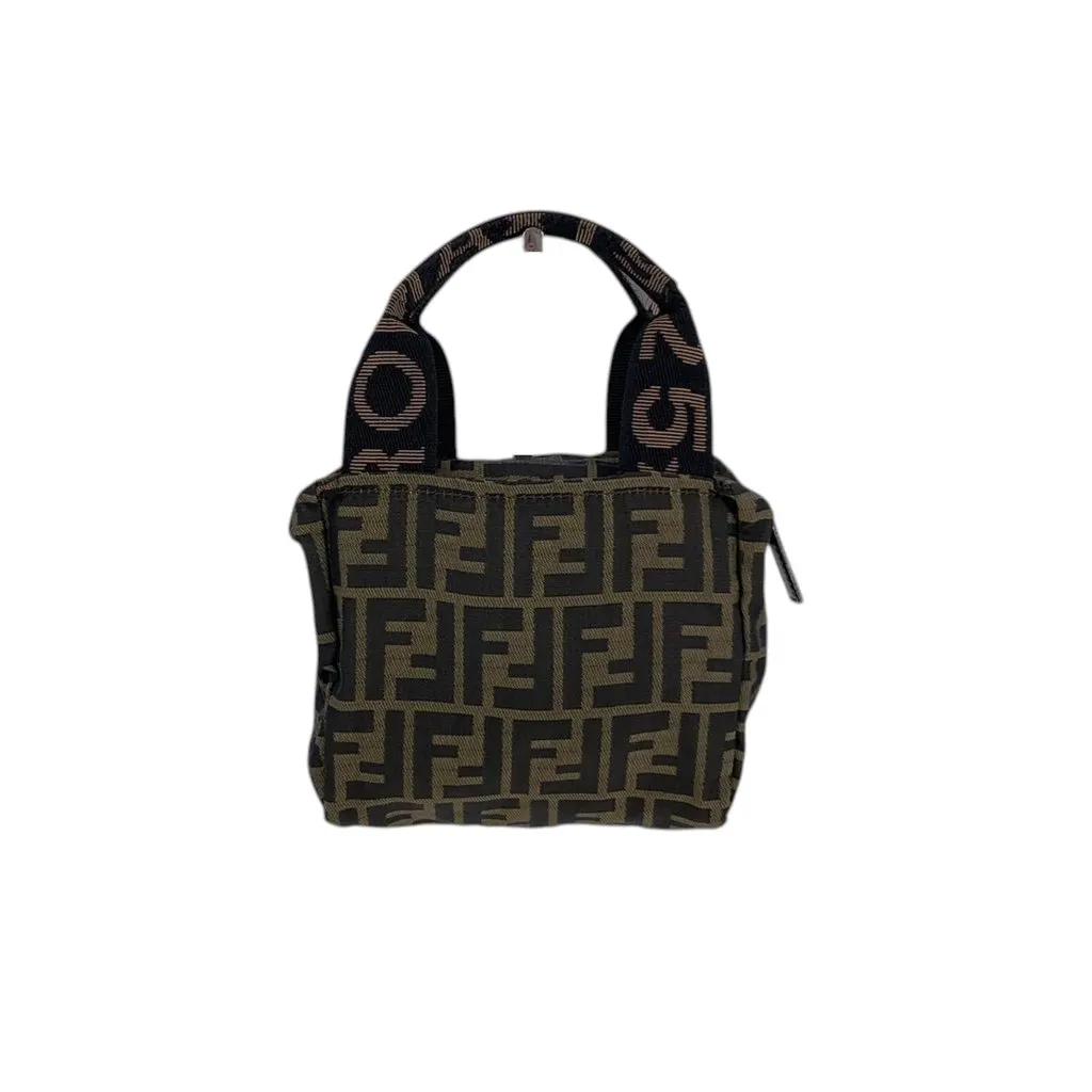 Fendi Handbag Vintage Zucca Brown Canvas Good - Front View