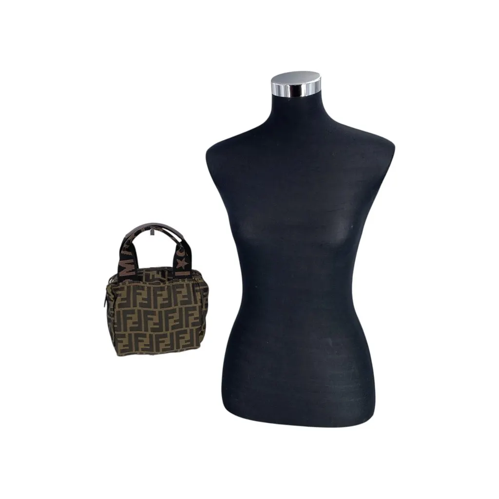 Fendi Handbag Vintage Zucca Brown Canvas Good - Back View