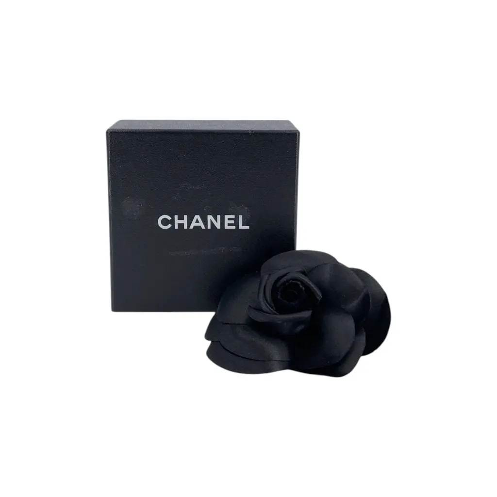 Chanel Brooch Camel Satin Good - Back View