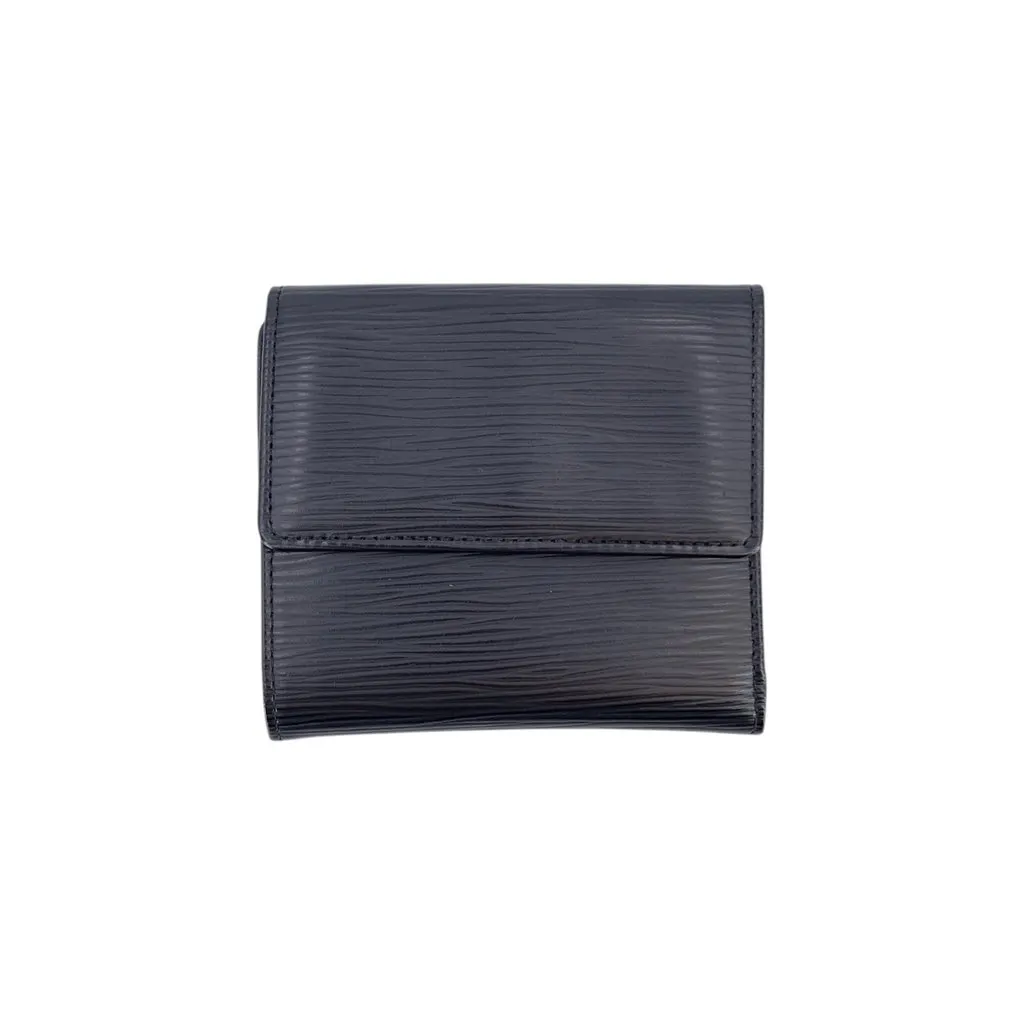 Louis Vuitton Wallet Black Leather Good - Back View