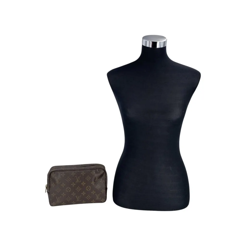 Louis Vuitton Clutch Bag Vintage Trousse de Toilette Brown Canvas Good - Back View
