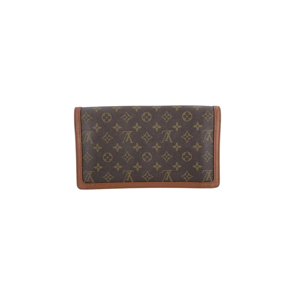 Louis Vuitton Clutch Bag Vintage Pochette Dame GM Brown Canvas Good - Inside View
