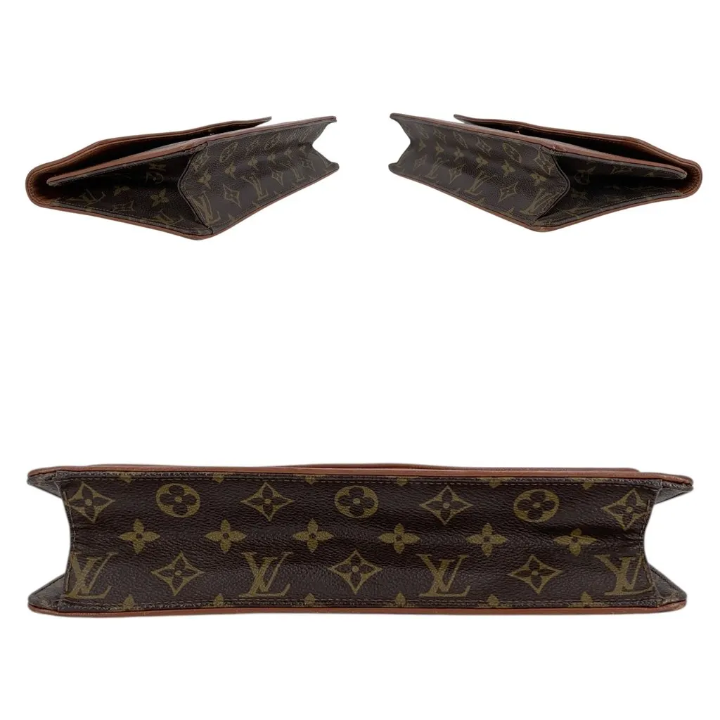 Louis Vuitton Clutch Bag Vintage Pochette Dame GM Brown Canvas Good - Model View