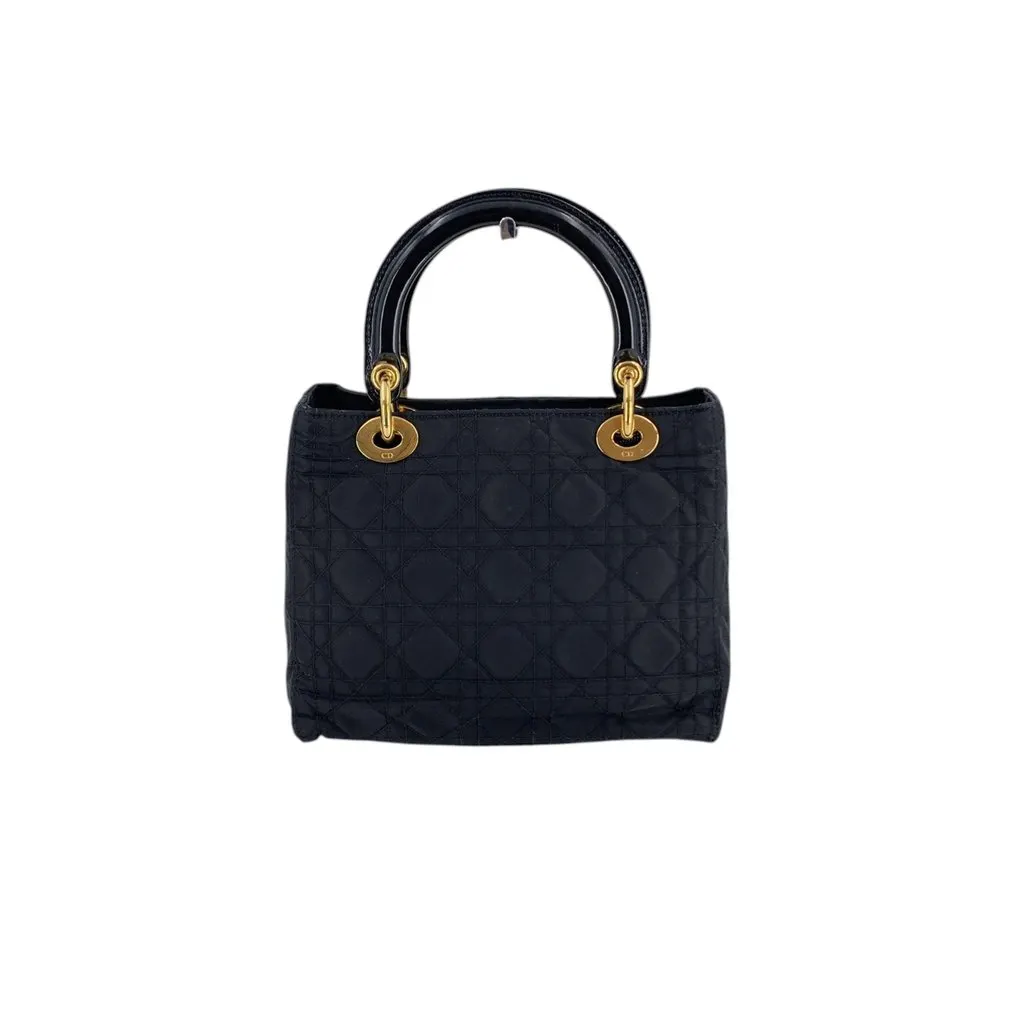 Dior Handbag Vintage Lady Dior Black Polyamide Good - Inside View