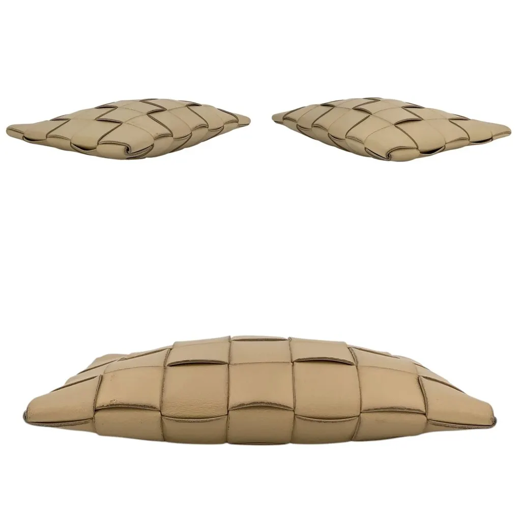 Bottega Veneta Clutch Bag Intrecciato Leather Beige Leather Good - Model View