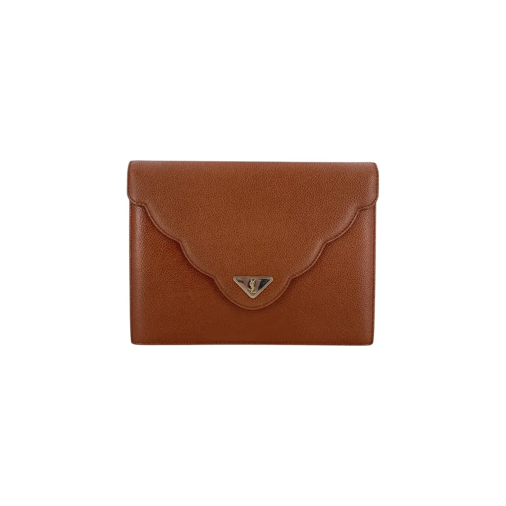 Saint Laurent Clutch Bag Vintage Scalloped Envelope Clutch