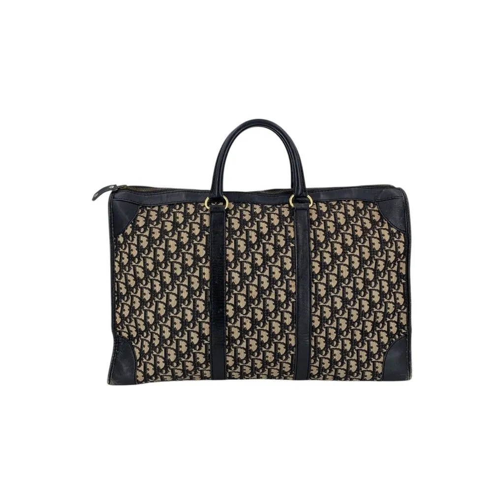 Dior Briefcase Vintage Boston Navy Canvas Good - Inside View