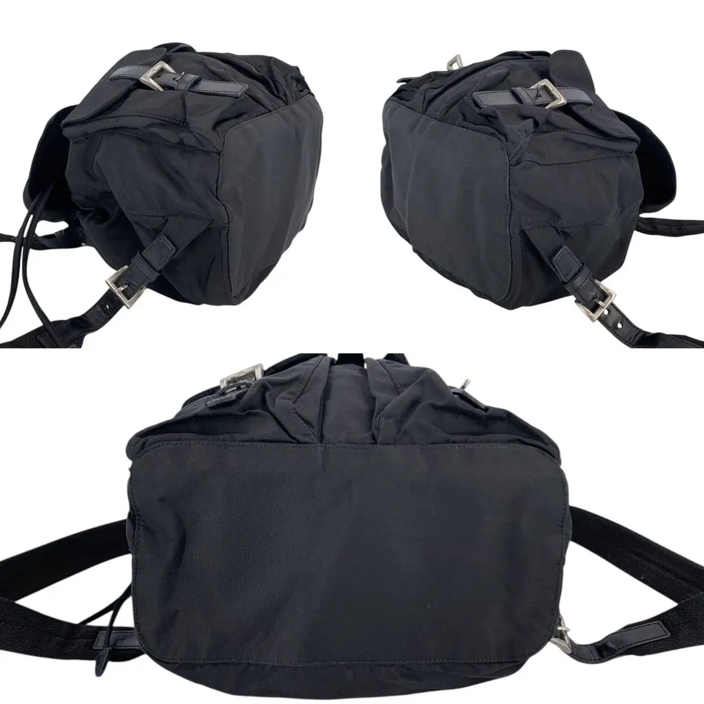 Prada Backpack Vintage Nylon Small Backpack Black Polyamide Good - Model View