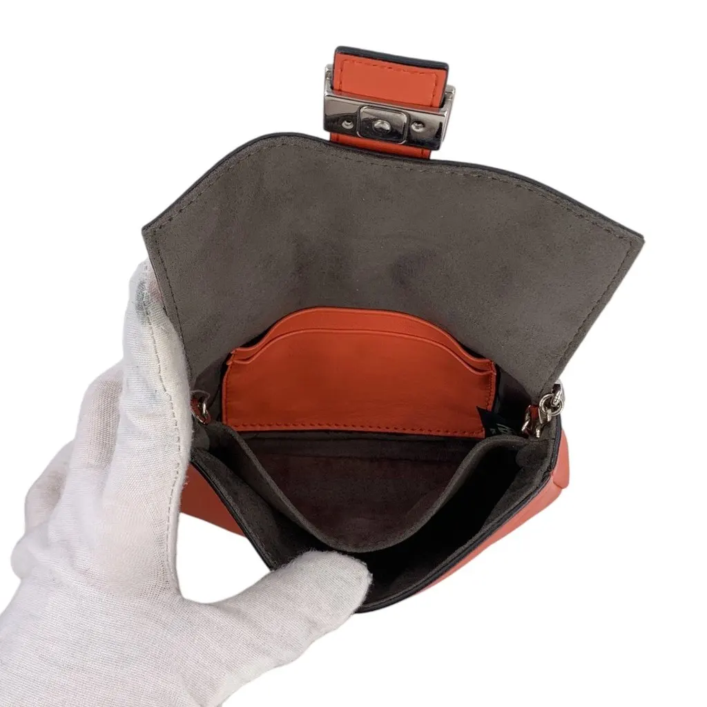Fendi Crossbody Bag Baguette Grey Leather Good - Box View