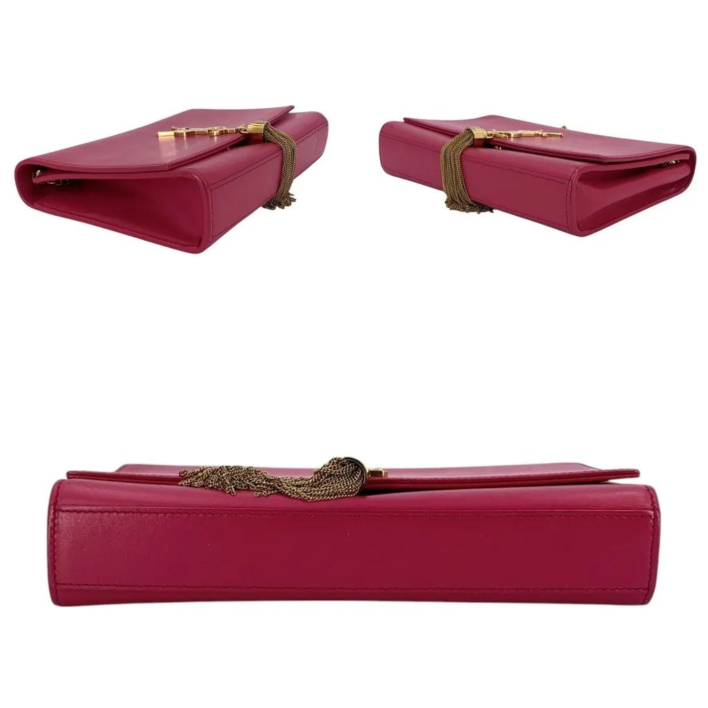Saint Laurent Shoulder Bag Kate Red Leather Good - Model View
