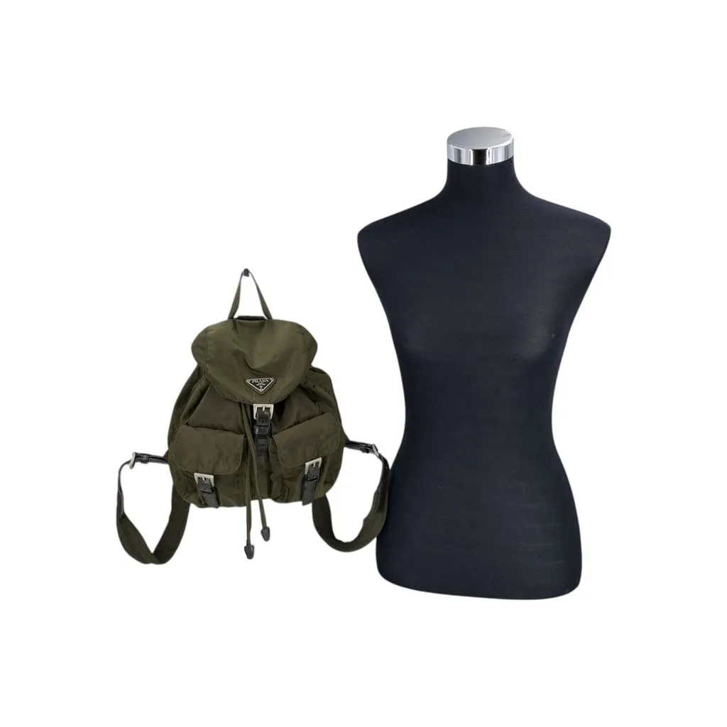 Prada Backpack Vintage Nylon Small Backpack Black Polyamide Good - Back View